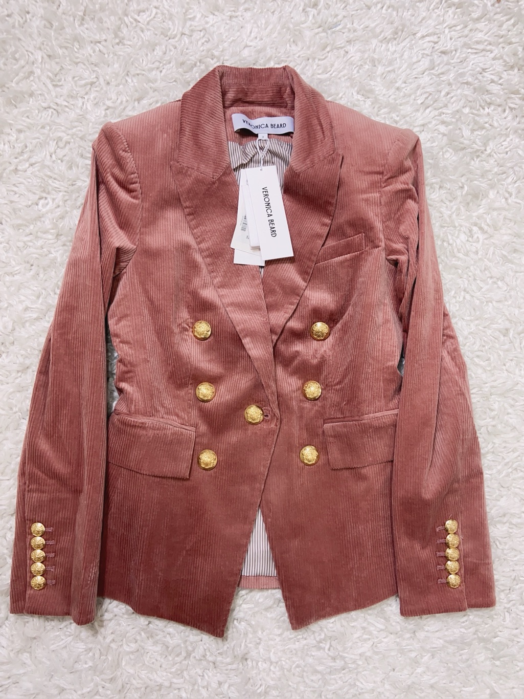 Nwt $698 Veronica Beard Lawrence Double Breasted Dickey Jacket